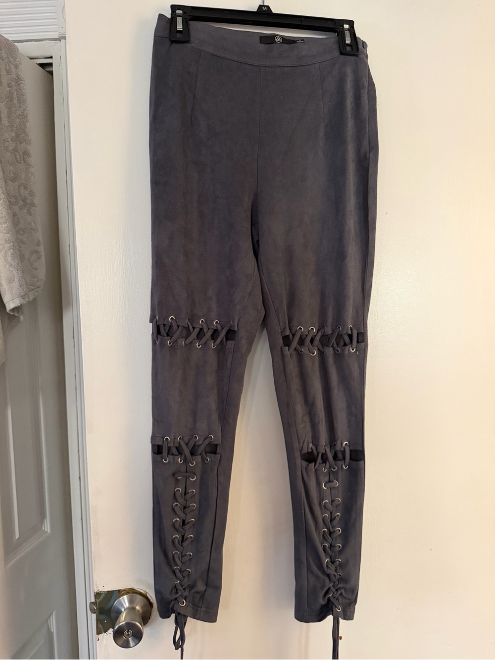 Missguided Lace-up suede leggings